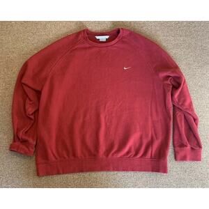 Vintage Nike Embroidered Swoosh Sweatshirt XXL Maroon Burgundy Sweater Crewneck